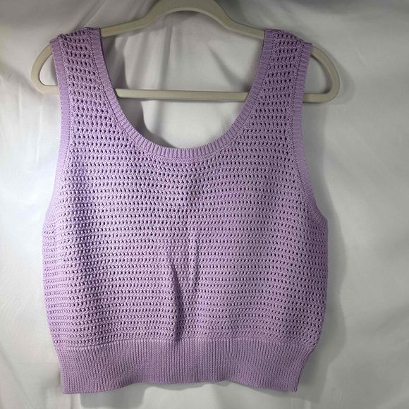 Skies Are Blue Tops - Skies Are Blue Womens Lilac Sleeveless Knit Top‎ Large